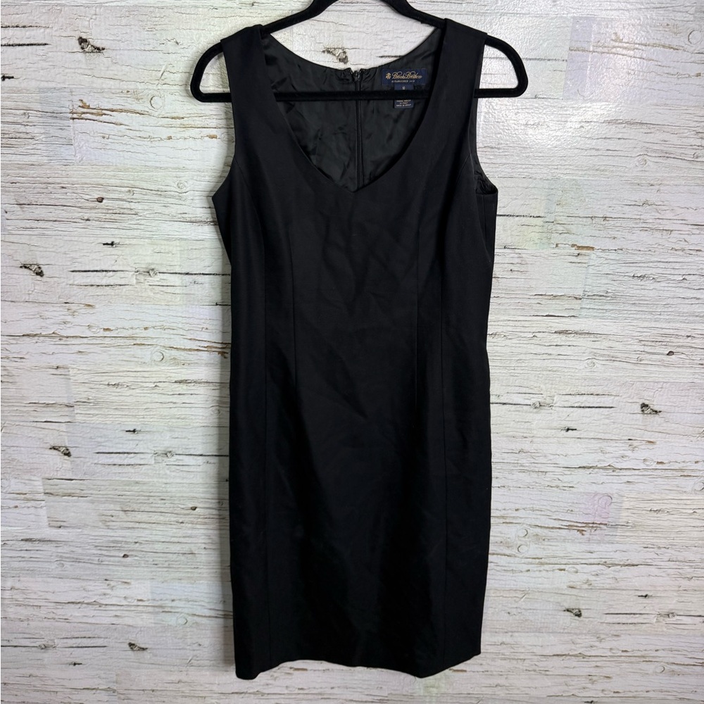 Brooks Brothers Black Sheath Midi Dress Size 10 wool